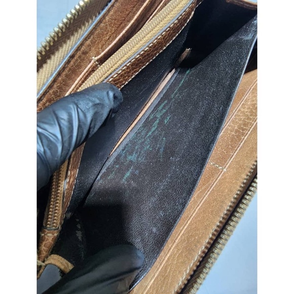 Authentic GUCCI Vintage Guccissima Bamboo Tassel Zip Around Wallet Light Brown - Picture 13 of 13